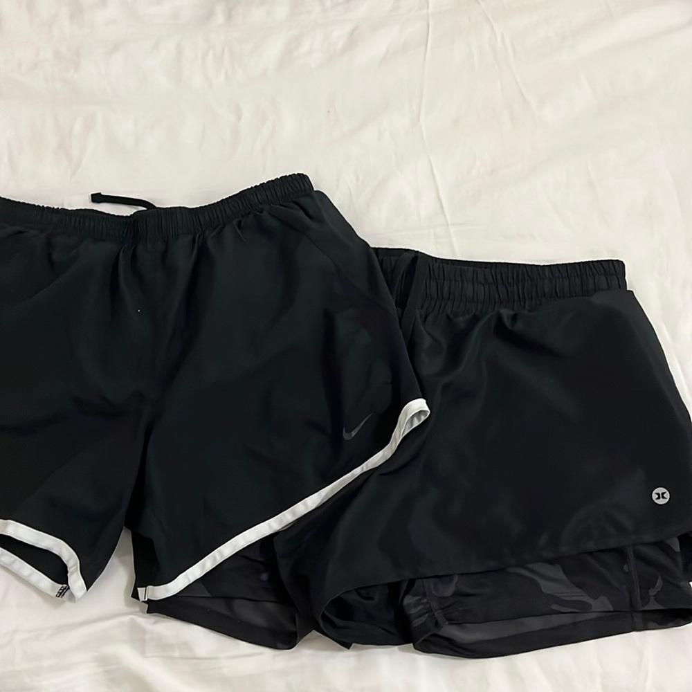 BUNDLE: two black dry fit athletic shorts- nike and rbx